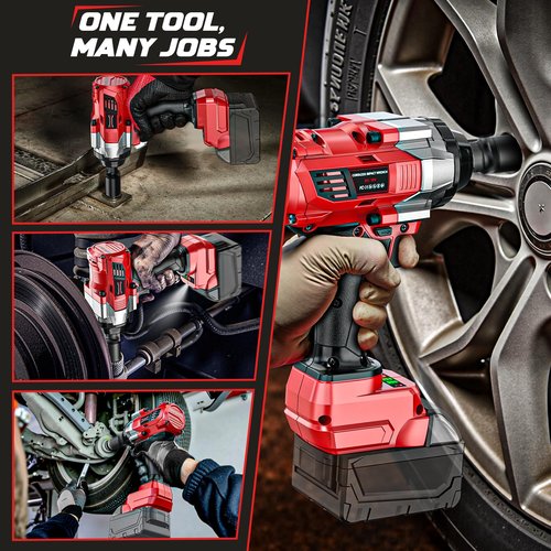 Cordless Impact Wrench 1/2” Compatible with Milwaukee 18v Battery(No Battery), 1000FT-LBS(1360N.m) High Torque Impact Driver, Electric Impact Gun with LED Work Light, Variable Speeds, 4-Speed Control