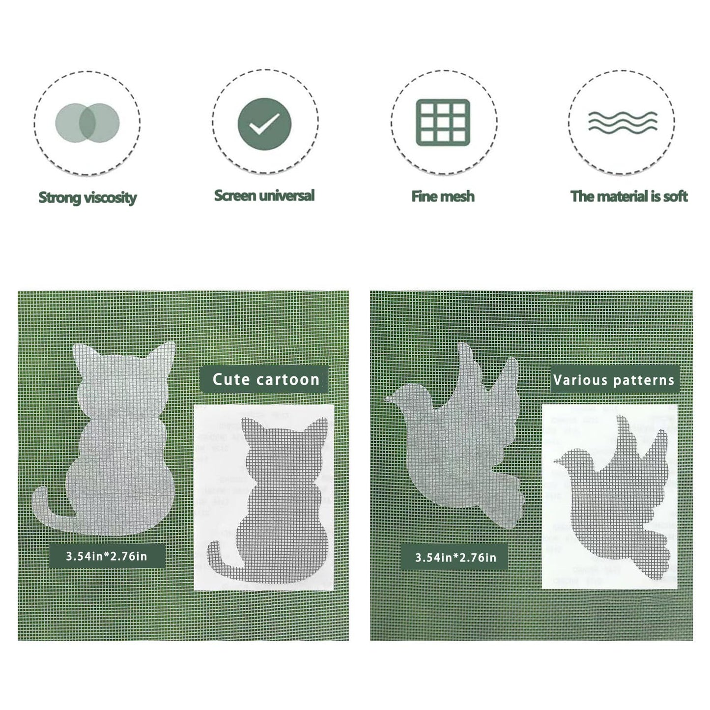 26 Sheets Window Screen Patch Repair Kit, 7 Sizes Window Screen Repair Tape, Screen Repair Kits for Window and Door Screen Tears Holes, Strong Adhesive Fiberglass Quickly Window Screen Repair Kit