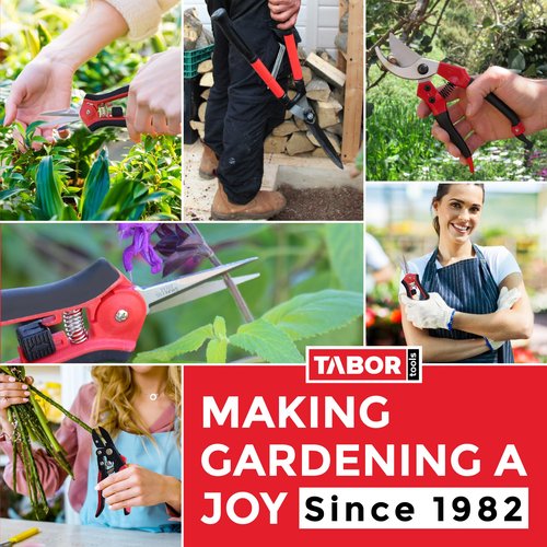 TABOR TOOLS Adjustable Metal Rake - Collapsible & Telescopic - Garden, Yard, & Lawn - Ideal for Leaves, Shrubs & Small Areas. J16A