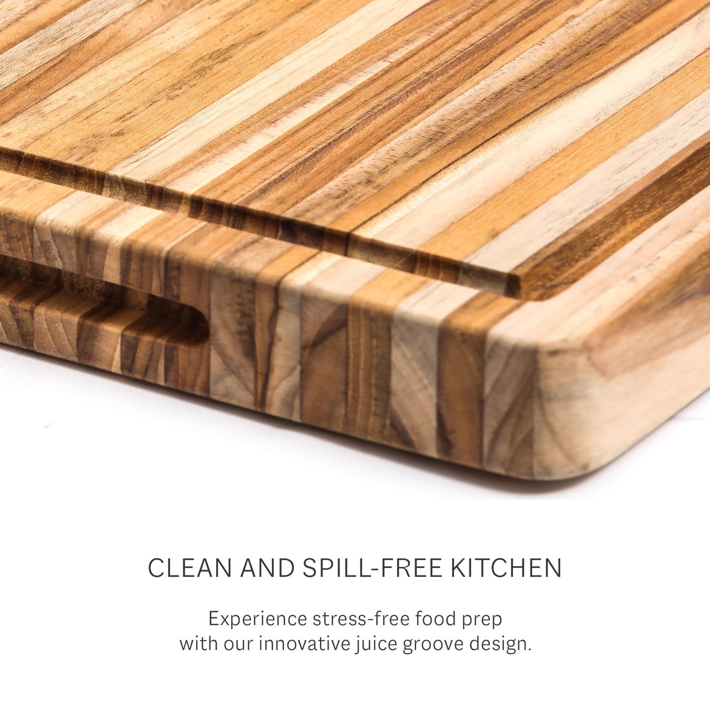 Teakhaus Carving Board with Juice Groove - Large (L) Teak Wood Cutting Board 20”L x 15”W x 1.5” Thick - Sustainably Harvested & FSC Certified - Knife Friendly with Beeswax Oil Finish