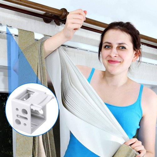 Jetec 2 Pieces 1 Inch Blind Brackets White Profile Box Mounting Bracket Window Blinds Headrail