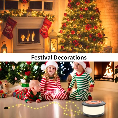 Phylosal Camping String Lights, 3 in 1 Outdoor Camping Light with 6 Lighting Modes, Quick Storage 32.8FT Rechargeable Tent Lantern, Portable LED Hanging Light for Outdoor Patio Awning Garden Party