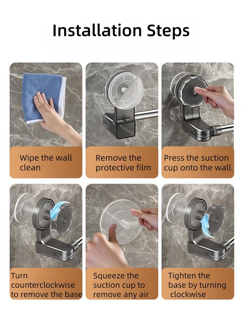 Pack of 2 Pcs Suction Cup Towel Bar 19 inches Retractable Stainless Steel Towel Rod with Suction Cup No Glue No Drilling for Bathroom Shower Door