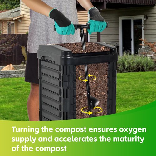 Compost Aerator Tool Turner and Mixing Tool for Outdoor Compost Tumbler Bins Bags, Composting Accessories
