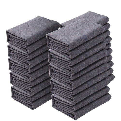 VEVOR Moving Blankets, 72" x 54", 21 lbs/dz Weight, 12 Packs, Professional Recycled Cotton Packing Blanket, Large Heavy Duty Shipping Mover Pads Perfect for Protecting Furniture, Floors, Appliances