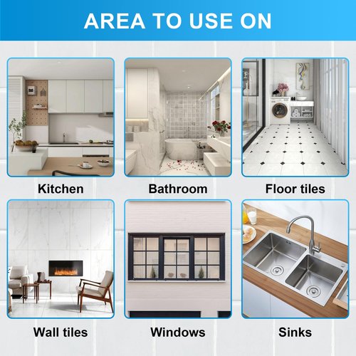 8Oz Clear Waterproof Caulk & Seal Silicone Sealant, Wadities Tile Grout Repair Kit with Grout Remove Scraper, Shrink & Crack Proof for Bathroom, Shower, Kitchen, Floor (4Oz, Pack of 2)