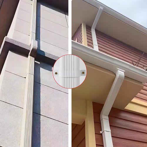 6Pcs Gutter Downspout Strap-3" x 4" Aluminum Alloy Leader Strap Gutter Bracket 3 X 4, White