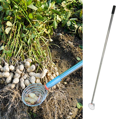 Peanut Picker, Egg Grabber, Multifunctional Practical Large Diameter Design Peanut Picking Tool Shell Collecting Tool, Outdoor Egg Gathering Tools (Silver)