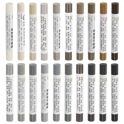 uxcell Furniture Repair Wax Crayons Kit, 20Pcs - Wood Filler Stick, Touch Up Furniture Markers - for Scratches Holes Tables Desks Wooden Floor Laminate Covers, Gray Series