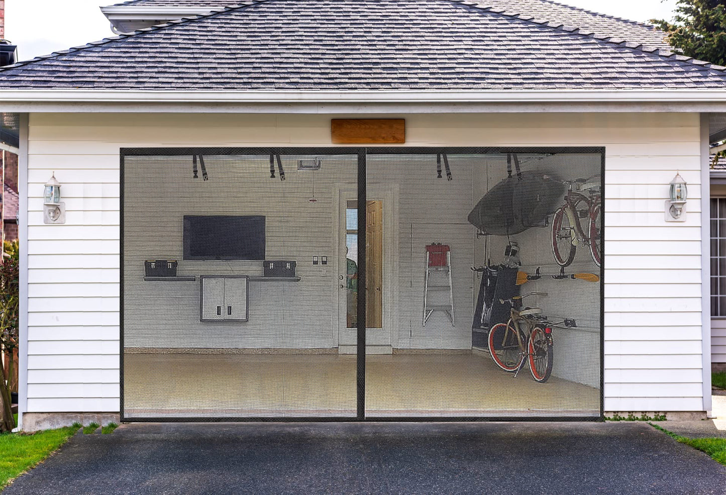 Magnetic Sliding Screen Door - Fiberglass-Fit 72x96in, 74x97in Mesh for Sliding Glass & French Doors, Keeps Bugs Out, Patio & Outdoor Use