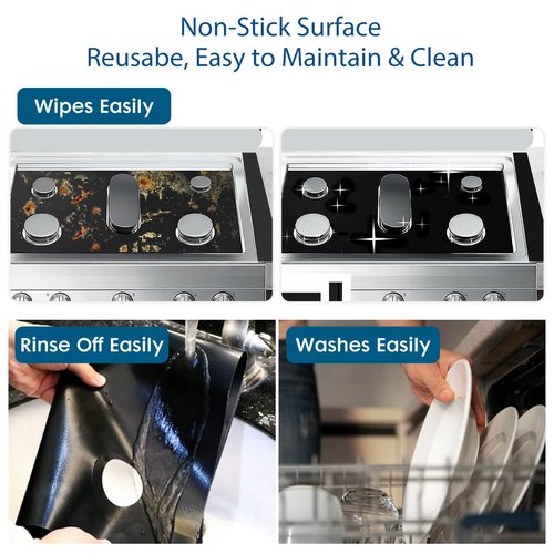 bezoku Stove Cover For 30 Inch LG Gas Range Model LRGL5825 LRGL5925 LSGL6335DF LGLDG4315 LRG4115 LRG4113 LDG4313, Upgraded 0.5MM Thickness Reusable Stove Burner Covers For LG Stove Protector