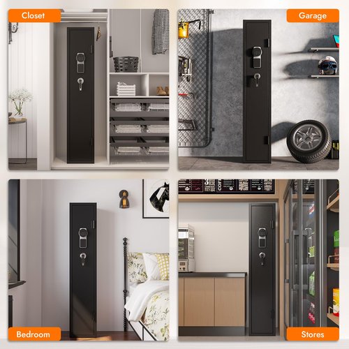 Xyvaly 2-3 Gun Safe for Rifles and Pistols with Digital Touch Keypad,Gun Cabinet with Built-in Removable Storage Shelf, Rilfe Safes for Shotguns with Gun Slot