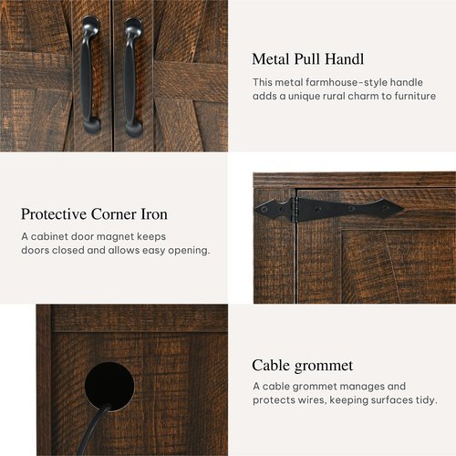 DWVO Wooden Storage Cabinet, Vacuum Cleaner Storage Compatible with Dyson Models, Utility Stand for Brooms and Mops, Cleaning Tool Cabinet with Doors for Garage, Office, Home