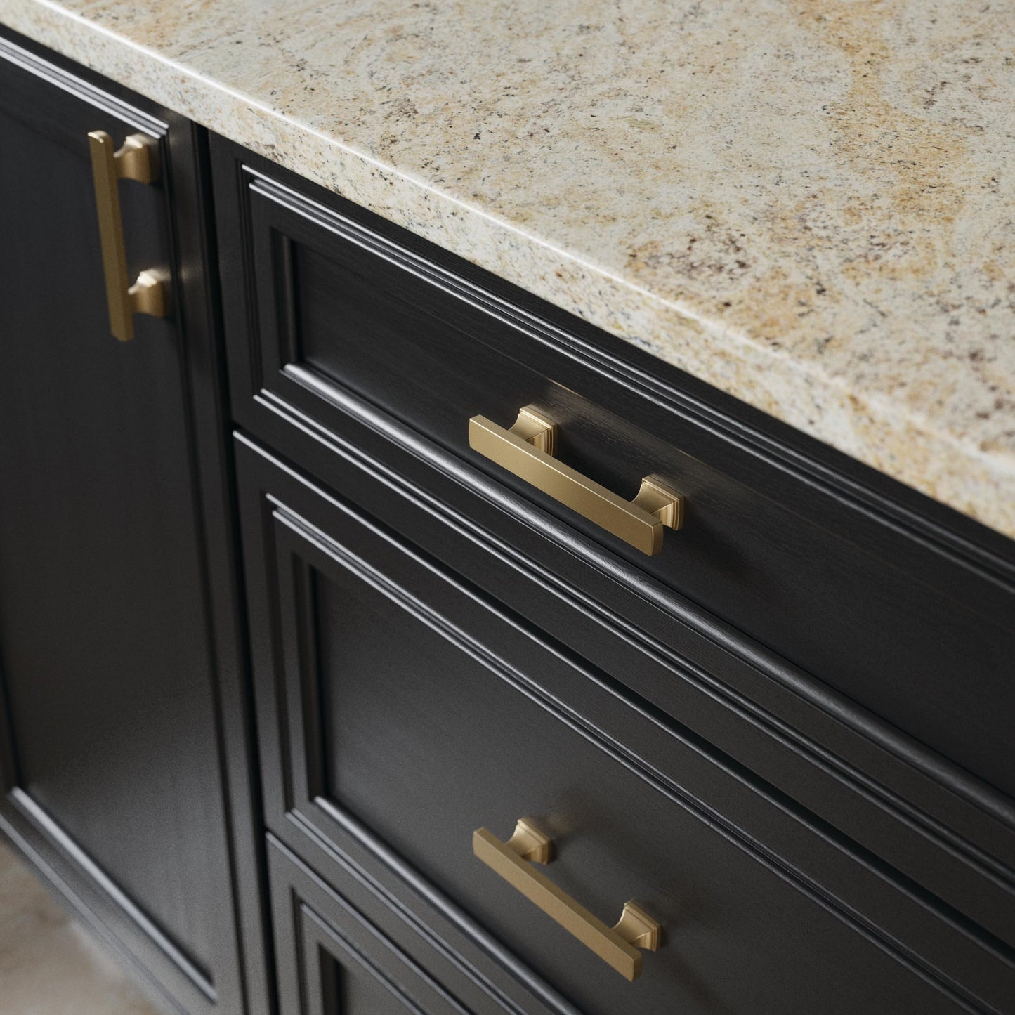 FRANKLIN BRASS Tiered Foot (10-Pack) Cabinet Handles 3" Hole Center Pulls | Champagne Bronze Hardware Kitchen Door, Drawers, Dressers, Furniture P49572C-CZ-B