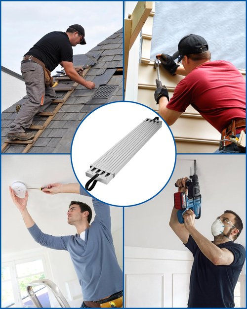 GarveeTech 8-13ft Telescoping Plank, Aluminum Work Plank, 440lbs Capacity, Aluminum Scaffolding Plank with Skid-Proof Platform Scaffold Ladder Accessory
