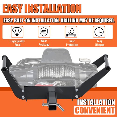ECOTRIC 10x 4 1/2 Cradle Winch Mount Mounting Plate 8000-13,000 Lb Capacity Winch Mounting Hitch Receiver Recovery Winches Foldable