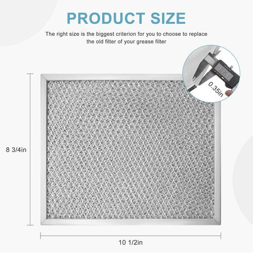 2 Pack Aluminum Range Hood filter 97006931 Replacement Compatible with Bro-an Nu-tone Range Hood Grease Filter PART#S97006931 (10-1/2 x 8-3/4 in) BP29, 88150, 99010121 by AMI PARTS