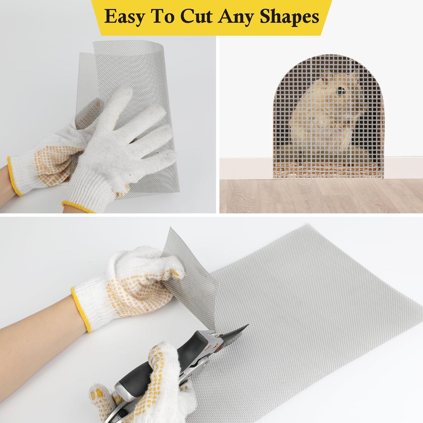 fowong 304 Stainless Steel Mesh Window Screen Roll 35INx10FT Silver Metal Window Screen Replacement, Wire Mesh for Door, Patio, Porch, Chicken Pet Cages, DIY, Easy to Cut and Install (20 x 22 Mesh)