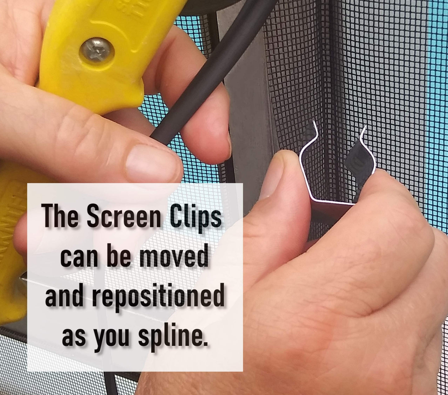 Screen Installer Clips – 20 Pack for Rescreening Patio, Lanai, Door, Window, or Garage Screens- Screen Retainer Clips Help DIY Install (20 Pieces)