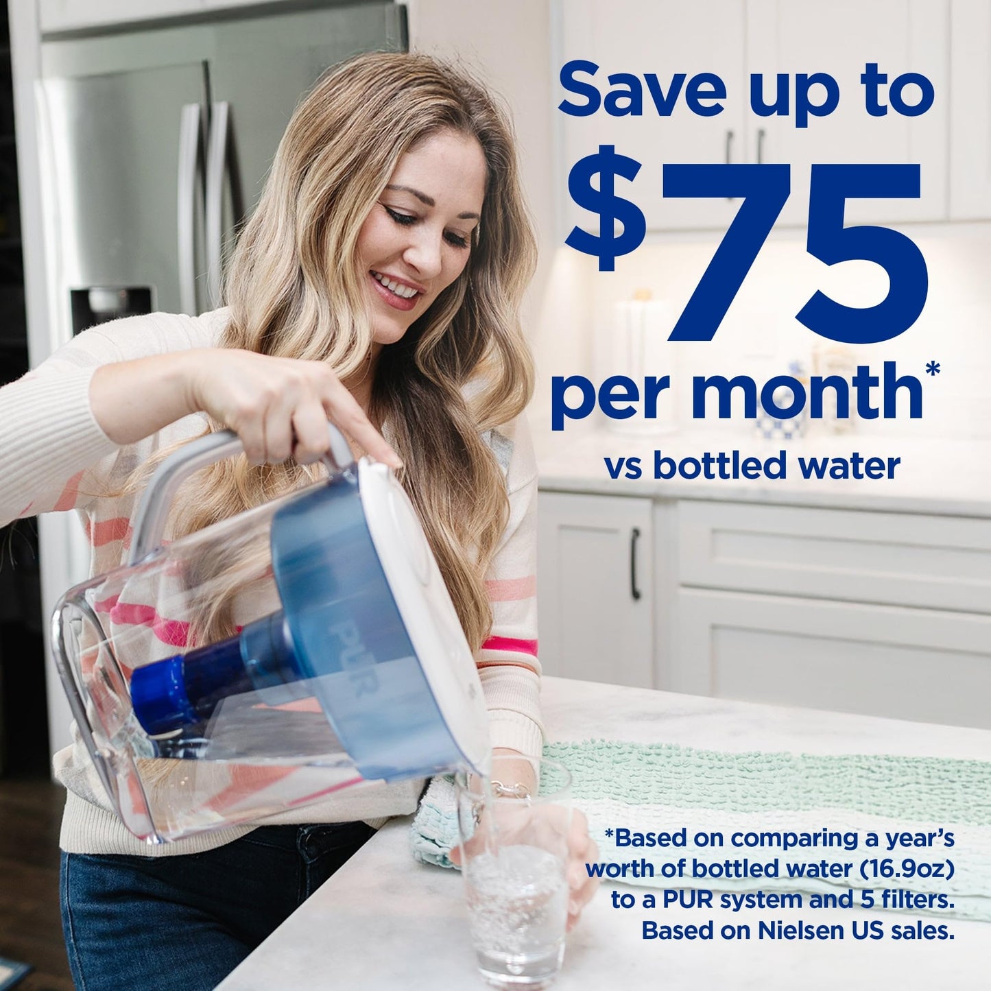 PUR PLUS Lead Reducing Water Pitcher and Dispenser Replacement Filter, Value Pack, 6-month Supply, Compatible with all PUR Pitchers and Dispensers, Blue, 3 Count, PPF951K3