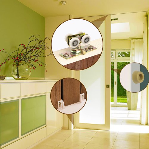 3/4" RV Pocket Door Ball Bearing Hangers Fit Johnson Part #1025, #JR20565 & #H530, Works with 111/118F Series Track, Upgraded Quad Rollers, 13/16" C.T.C, Min. 1" Thick Doors, 2 Pack