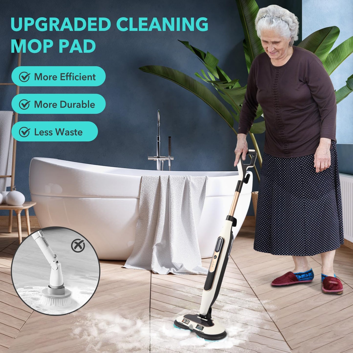 Frescares S7001 Upgraded Steam&Scrub Mop Pads Kit for Shrak,S8201 S8001 S7000 S7201 S7000AMZ S7005 S7020 S7001C All-in-One Hard Floor Steam Mop (6Green)