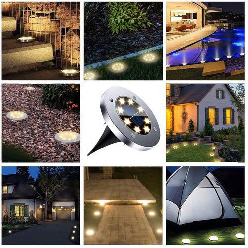 Rayolon Solar Ground Lights: Waterproof Upgraded Outdoor Landscape Lights (12 Pack Warm Light)