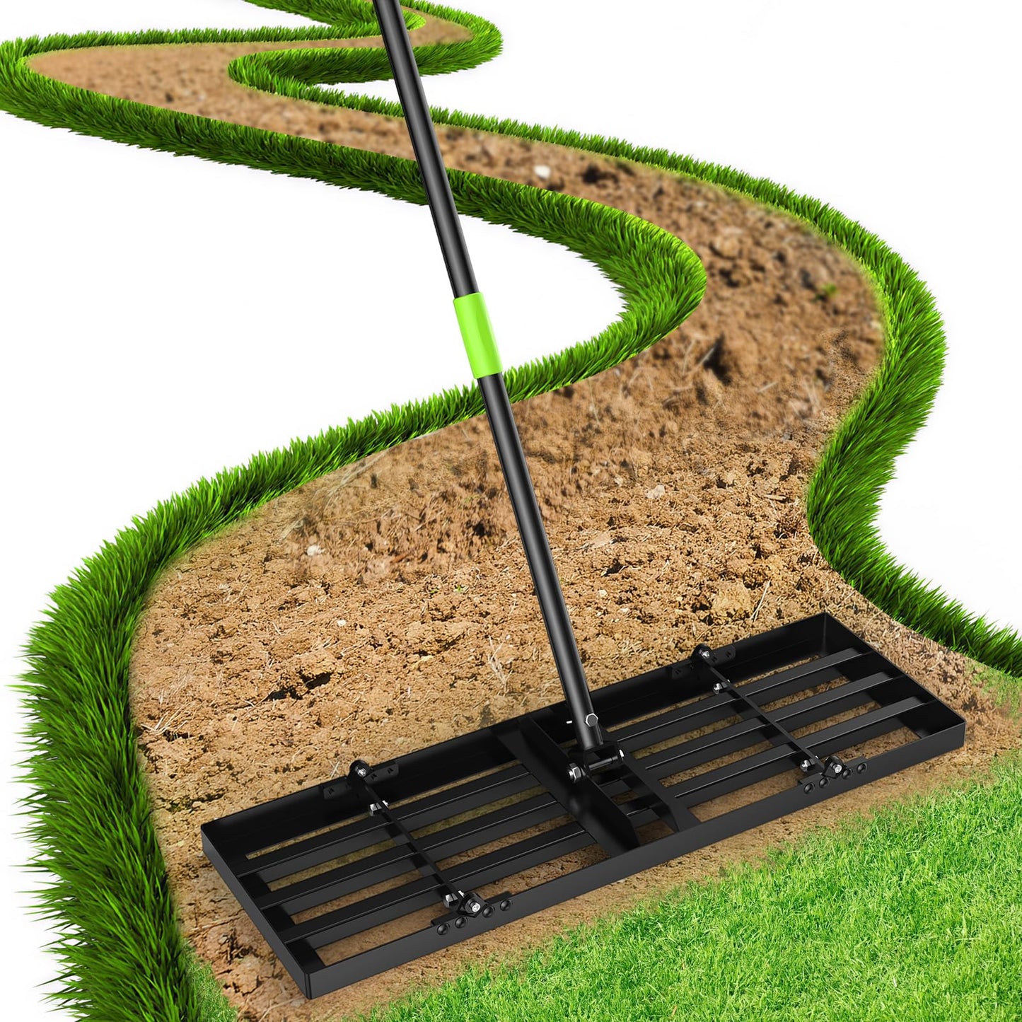 GARDTECH 30×10 Anti-Flip Lawn Leveling Rake,76” Adjustable Handle
