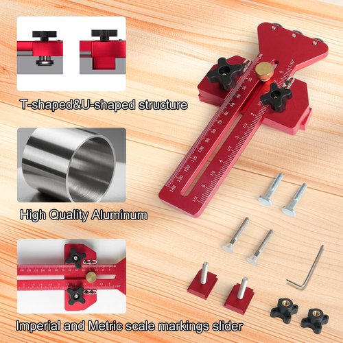 Thin Rip Table Saw Jig Guide for Making Repetitive Narrow Strip Cuts，Thin Rip Jig Fit for 3/8" X 3/4" T Slot and U Shape Slot,1/4" X 3/8" T Slot, Works with Table Saw Band Saw Router Table