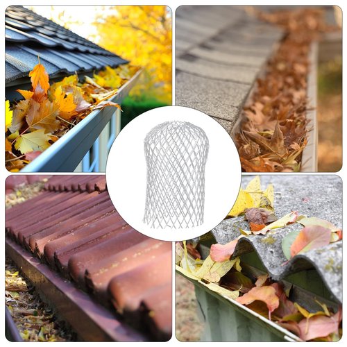5 Pcs Gutter Downspout Guards, 3.5 Inch Expandable Aluminum Downspout Gutter Guard Strainer Filter, Gutter Filter Strainer Protectors Stops Blockage Leaves Debris