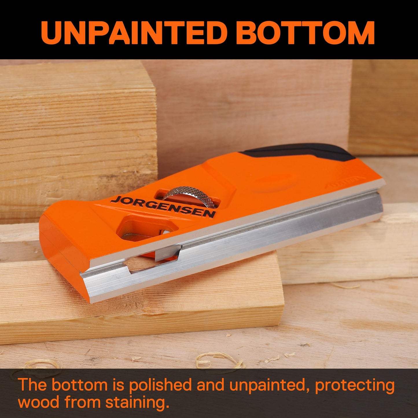 JORGENSEN Chamfer Plane, Edge Corner Plane with 4 Cutter Heads, Storage Space - Hand Plane for Woodworking, Carpenter Woodworking Tools for Edge Trimming of Wood, Edge Corner Flattening