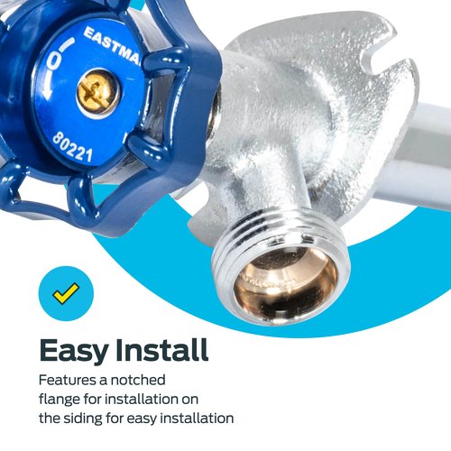 Eastman 8 Inch Frost Free Sillcock, 1/2 Inch MIP x 1/2 Inch Sweat, Blue, 80221
