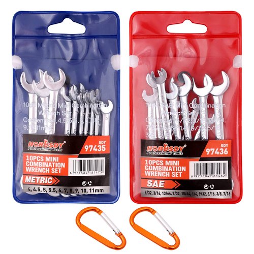 HORUSDY 20-Piece Mini Wrench Set, Metric & SAE Combination Wrench Set