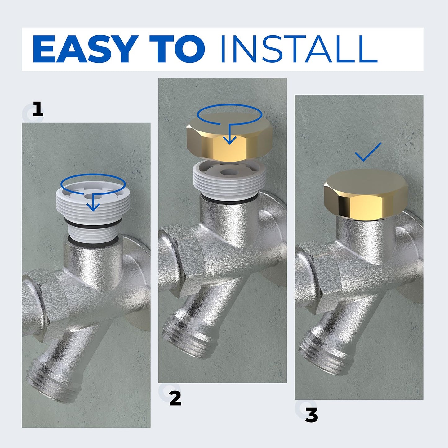 Xinafan Vacuum Breaker Replacement Kit for VACVBKX1B Traditional Anti-Siphon Frost-Free Sillcock Valves Hose Bib Sillcock Valve Replacement Assembly for Outside Repair Accessories, Brass Cap