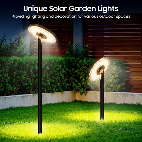 ELECLINK 4 Pack Solar Pathway Lights Outdoor-4X Larger Solar Panel, Super Bright 75 Lumens Outdoor Lights Waterproof, 2 Modes with Adjustable Head-Auto On/Off Garden Light for Yard Patio Path Walkway