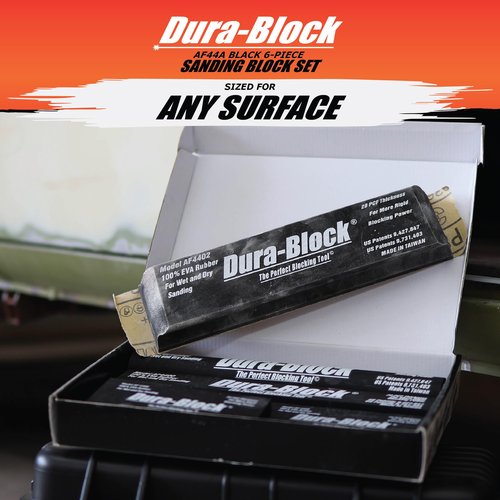 Dura-Block Set 6pc - Flexible EVA Foam Wet or Dry Autobody Sanding Blocks Kit for Automotive Bodywork