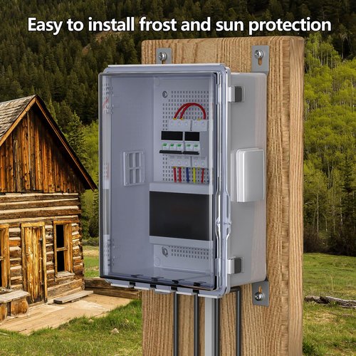Animacyn ABS Electrical Junction Box, Ventilated Design, Cable Grommets, IP65 Waterproof Enclosure, Indoor/Outdoor Use with Mounting Panel .(Clear Cover, 13.8"x9.7"x5.9")