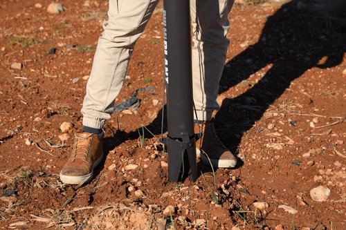 Kamikaze Bulb Planter Tool - Heavy Duty Vegetable Bulb Planter for Soft Loam Soil, Durable Double Handle with Reinforced Tip. Professional Grade Steel Garden Tool, Easy Use for Planting Bulbs