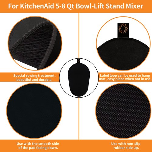 Sliding Mat for Kitchenaid Mixer, Mover Slider Mat Pad for 5-8 Qt Bowl-Lift Stand Mixer, Kitchen Appliance Slider Mat Compatible with Professional 600 Stand Mixer, Kitchen Aid Mixer Accessories