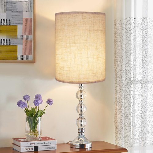 Tall Lampshades Set of 2, Beige Linen Drum Lampshades, 11" Top x 11" Bottom x 12" High Lamp Shade, Lamp Shades Replacement for Table and Floor Lamps, Pendant Light, Handcrafted, Easy Assembly