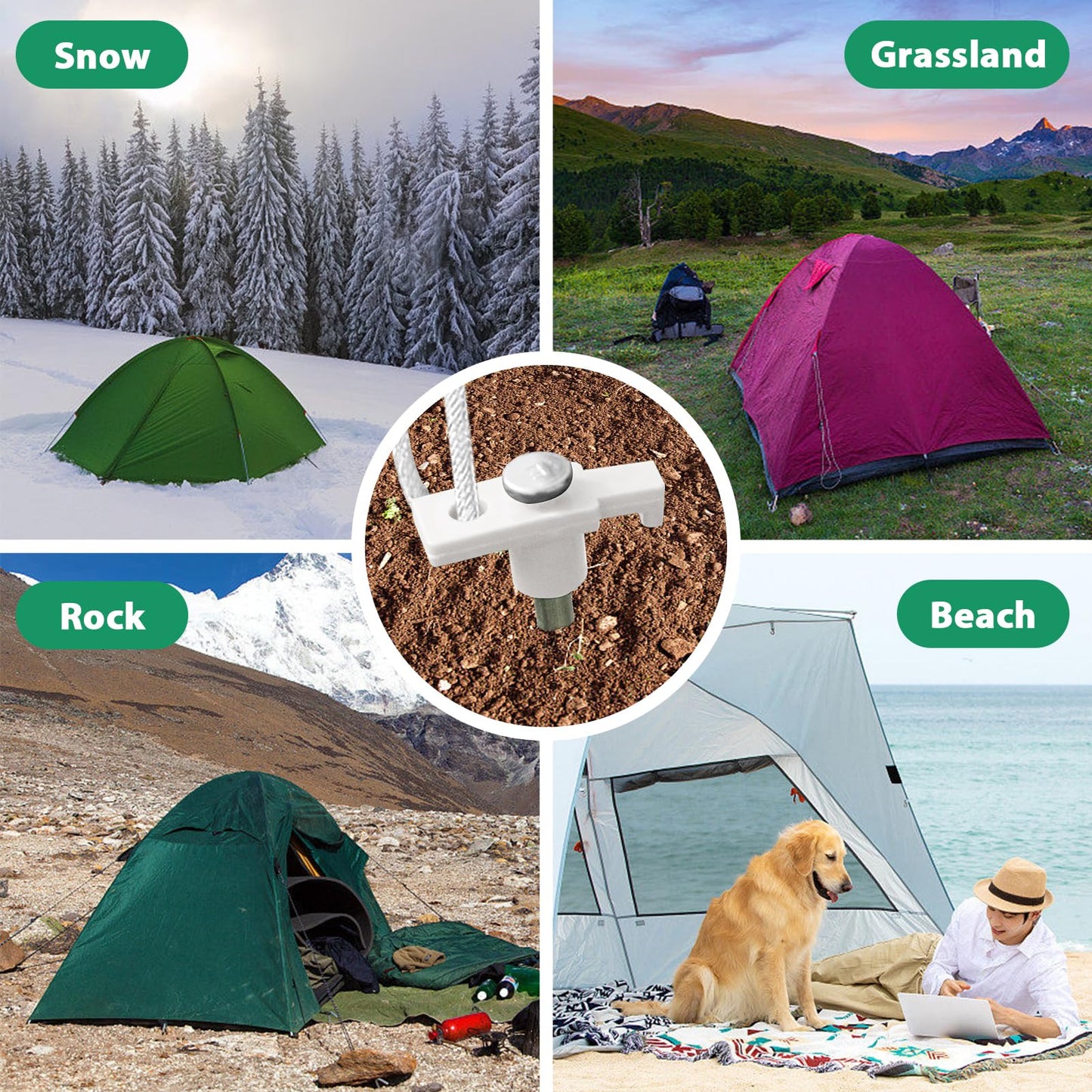 Eurmax USA 10-Pack Secure Protection Galvanized Tent Stakes,Rust-Proof Steel Canopy Anchors for High Winds,Heavy Duty Commercial Ground Pegs for Camping,Pop Up Tents&Gazebos - Includes 4x10ft Ropes