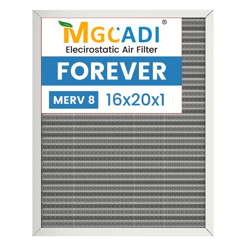 16x20x1 Reusable Air Filter, Washable, Merv 8, Electrostatic,Permanent,Lasts a Lifetime, The Last HVAC Filter You Take With You, Breathe Safe at Home or in the Office