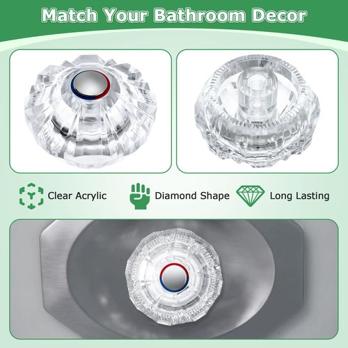 Dreyoo Shower Faucet Handle Replacement for 940-240/940-950A, Compatible with Price Pfister Avante Kitchen, Bath, Tub Faucets, Single Acrylic Shower Knob