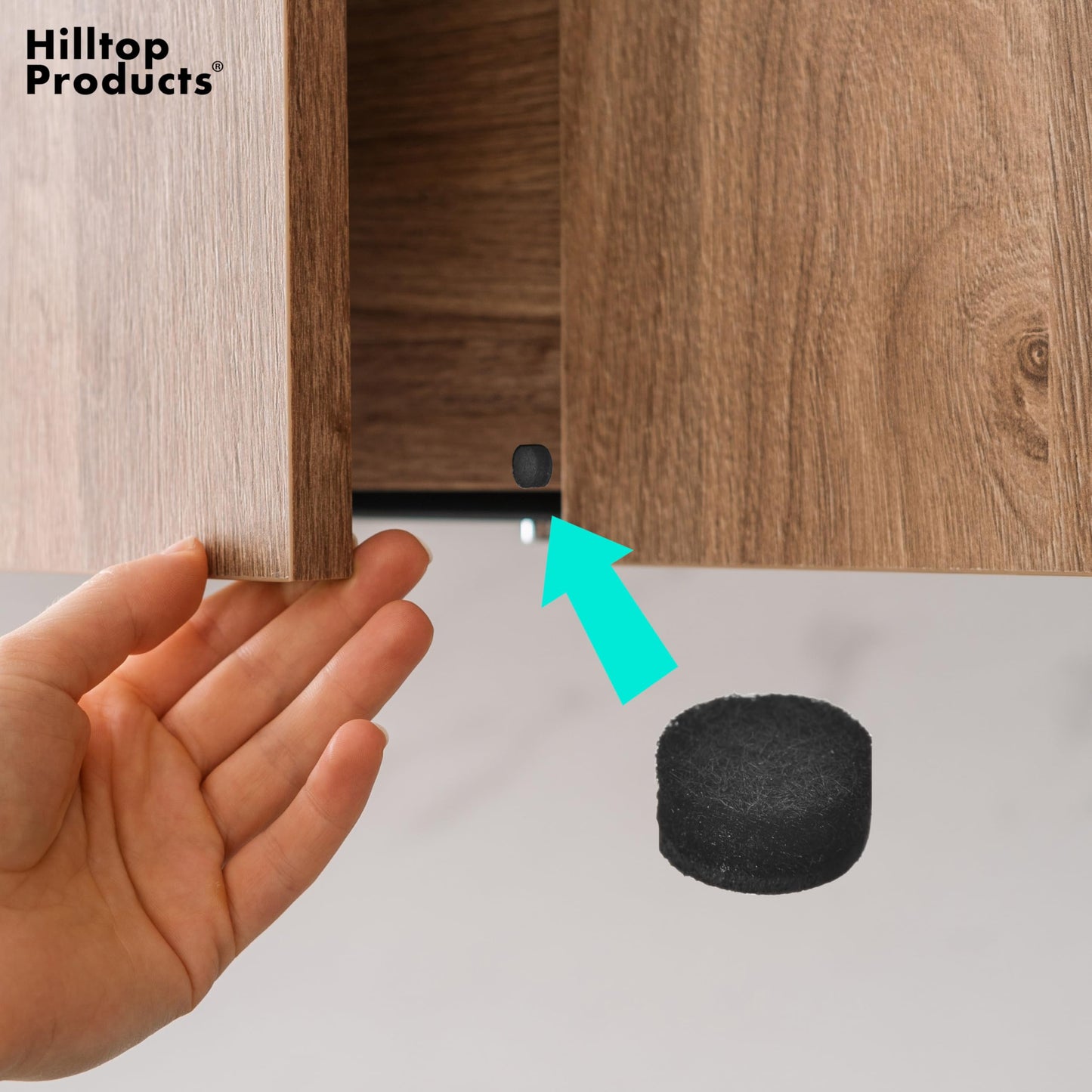 120 Pack Small 3/8" Felt Cabinet Bumpers, Door Felt Pads for Cabinet Doors & Drawers, Furniture Surface Protectors (Black)