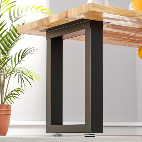 SKYSEN 16" Metal Table Legs, Desk Legs, Coffee Table Legs,Bench Legs for Desk, Coffee Tables, Dining Tables, Benches-16 * 11.8" Square Shape- Heavy Duty- Thickened Material- Black(zt-f-16"*11.8")