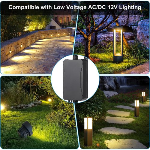 SMY Lighting 65W LED Lights Dimmer with RF Remote Controller and Timer Input AC/DC 12V Dimmer Waterproof IP67 for Low Voltage Lights