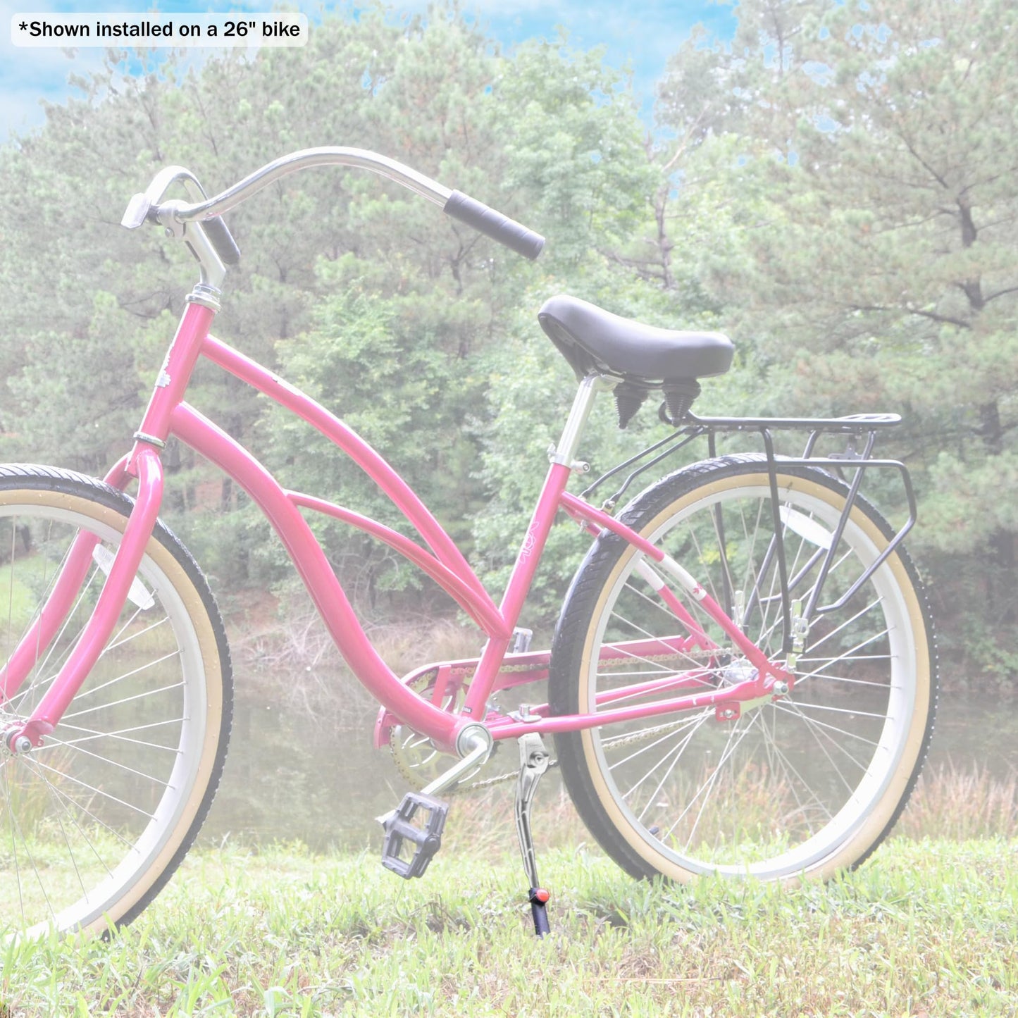 Lumintrail Center Mount Bicycle Kickstand - Fits 24-29 Inch Bikes - Bike Kick Stands for Adult Mountain, Cruiser and Road Bike - Quick Adjust Height Kickstand