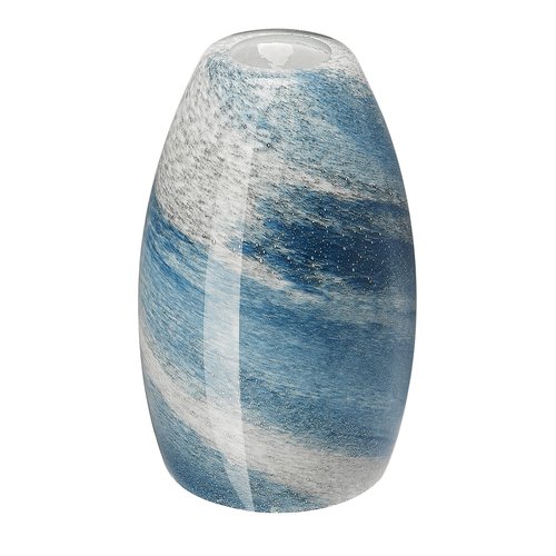 Oval Glass Pendant Lamp Shade - Grey Blue Art Glass Light Covers for Kitchen Island Pendant Light Fixtures Replacement
