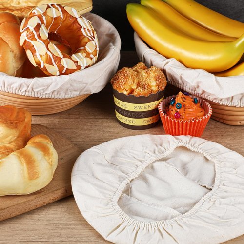 3 Pcs Sourdough Bowl Cover, Reusable Cloth Bowl Covers for Bread Proofing, Fabric Round Banneton Cover Fits 8”-11.5” Diameter Fermentation Jar Mouth Bread Rising Baking Supplies 11X3 Inch