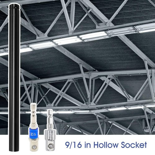 9/16"(14mm) Power Nut Driver 12'' Length, Nut Runner Hollow Socket with 1/4" Hex Shank and 360° Rotatable 1/4" Hex Shank, Fit Long Bolts and Ductwork